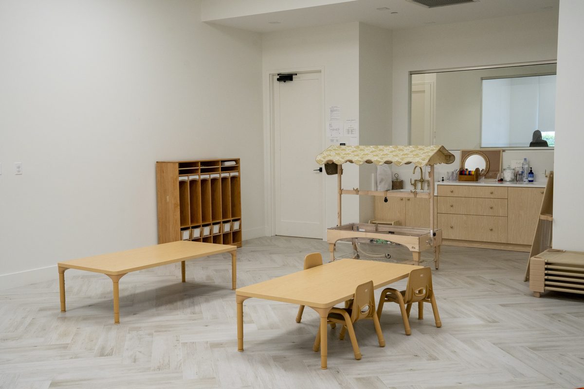 A bright, calm, uncluttered classroom